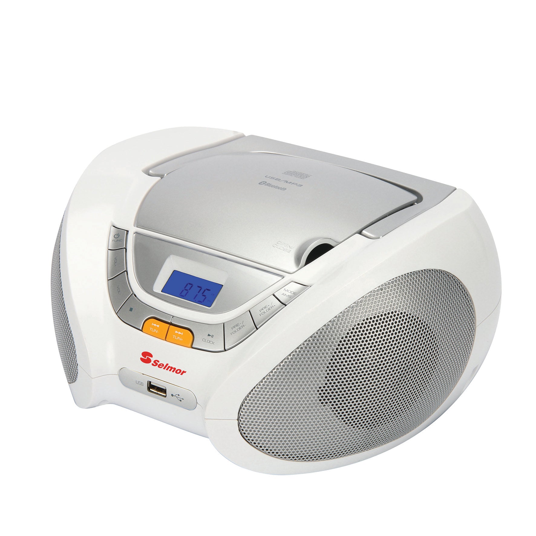 רדיו דיסק סלמור מערכת שמע USB ,MP3 ,CD ,bluetooth בצבע לבן