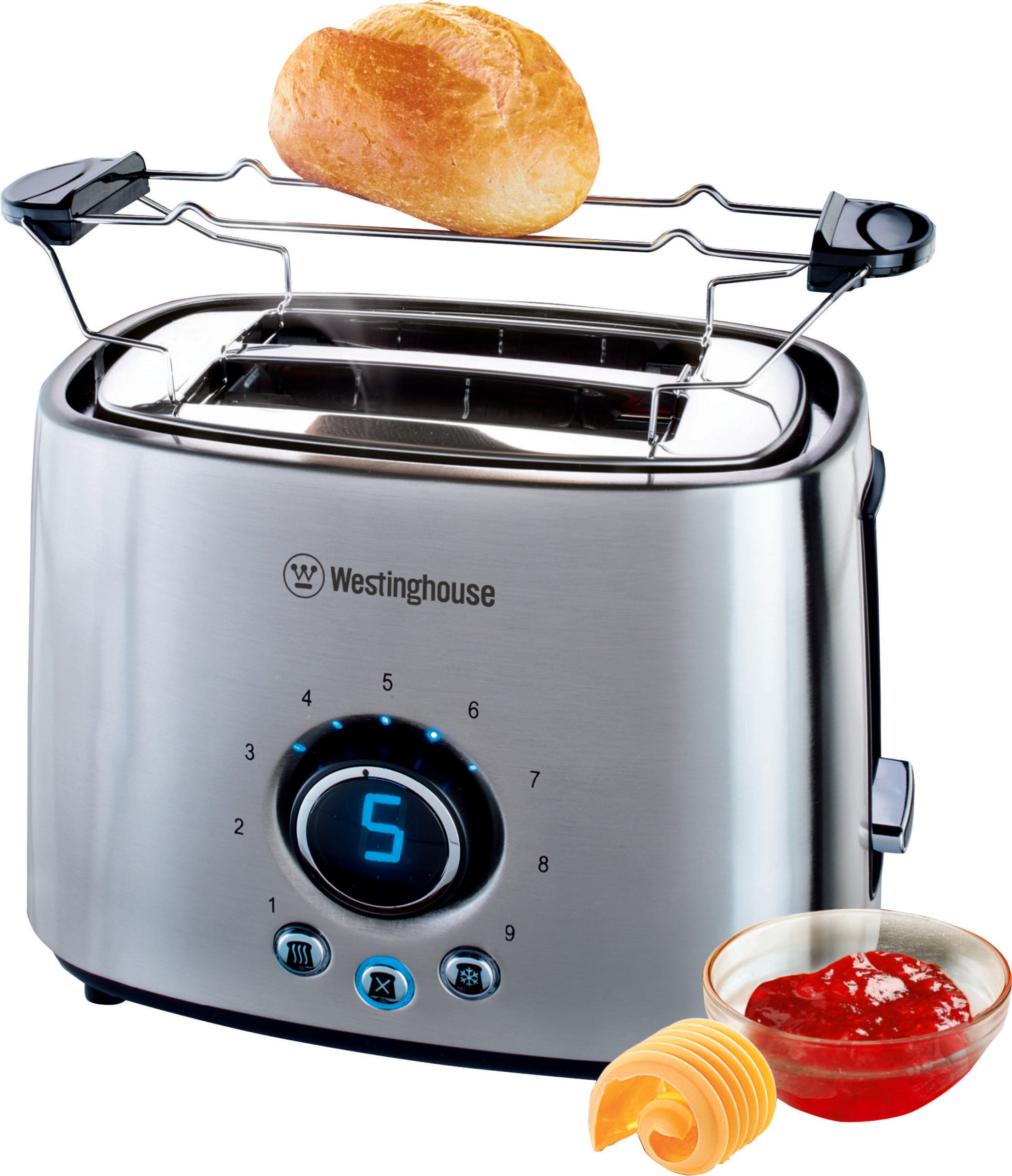 טוסטר קופץ שתי פרוסות  דיגיטלי נירוסטה Westinghouse