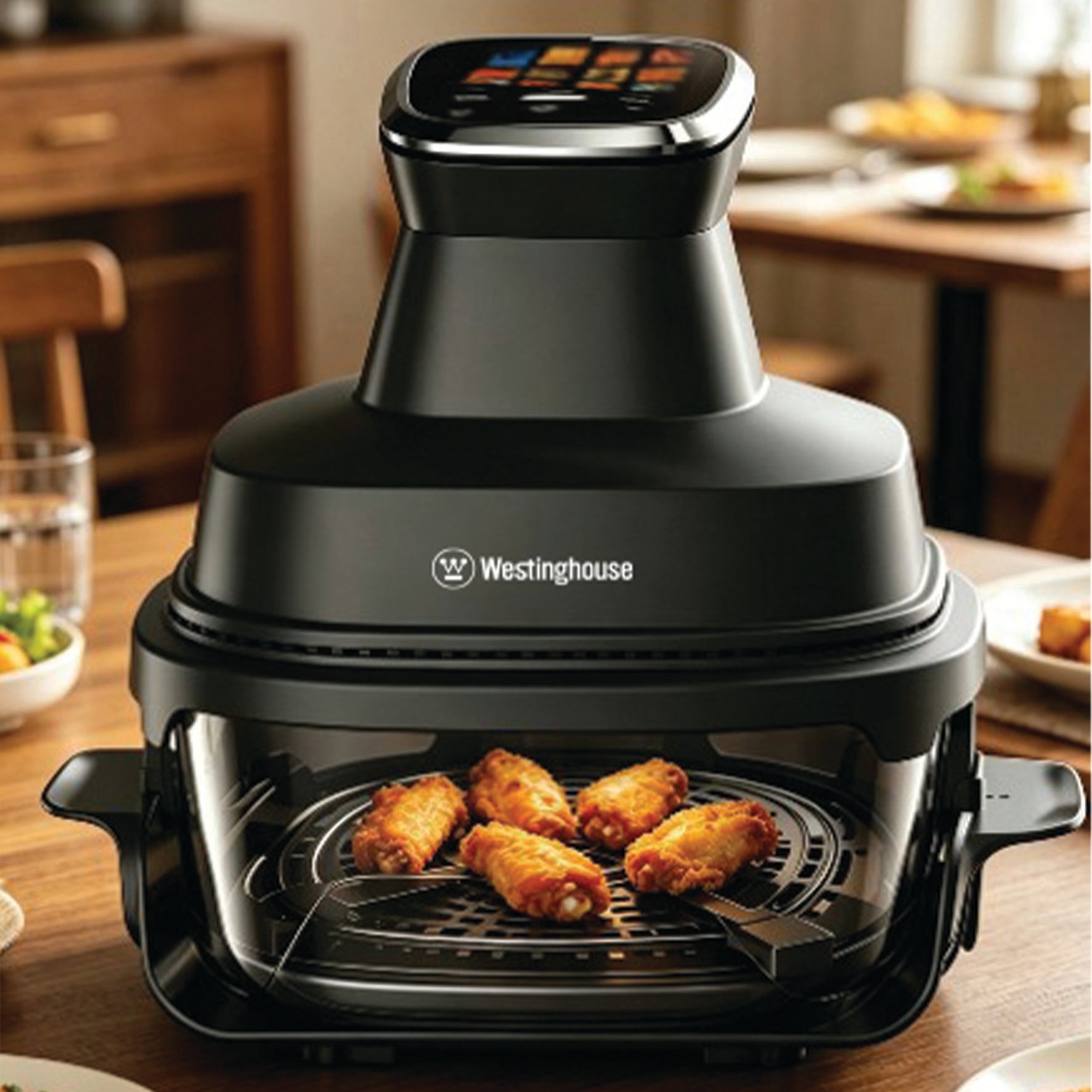 AirFry Crunchi מערכת בישול ניידת מזכוכית ללא שמן מבית Westinghouse דגם WKAFX27D מכירה מוקדמת